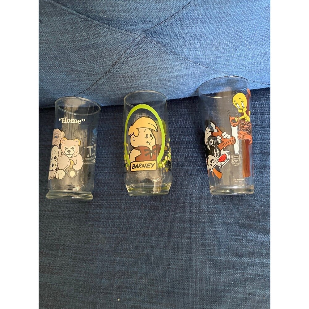 Vintage Cartoon and Movie Glasses E. T. Sylvester & Tweety Barney